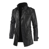 Long leather jacket