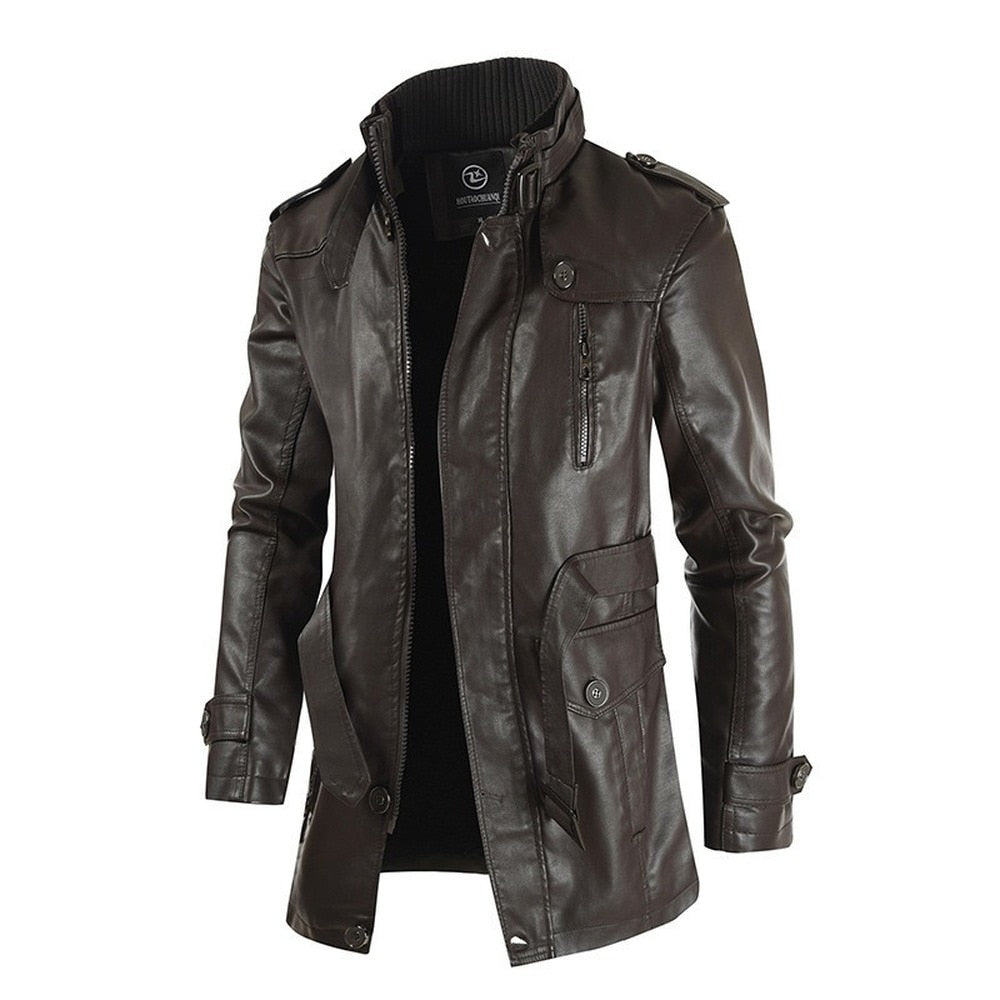 Long leather jacket